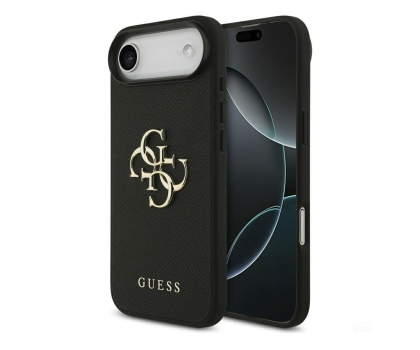 Etui do telefonów Guess Grained Big 4G & Classic Logo do iPhone Air czarny